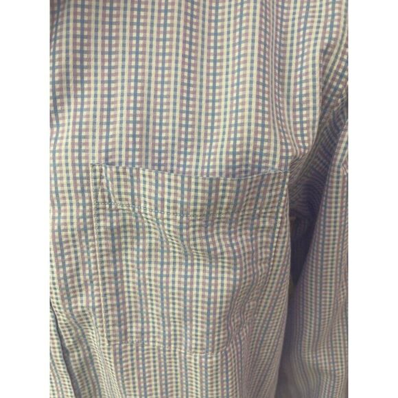 Johnson & Murphy Men Textured Checkered Long Sleeve Button Down Shirt Size L - Picture 4 of 11
